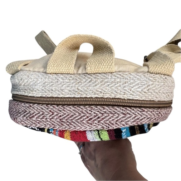 NEW Himalayan Hemp THC Free Multicolor Backpack Nepal Sustainable Boho Rasta Y2K - Picture 4 of 9